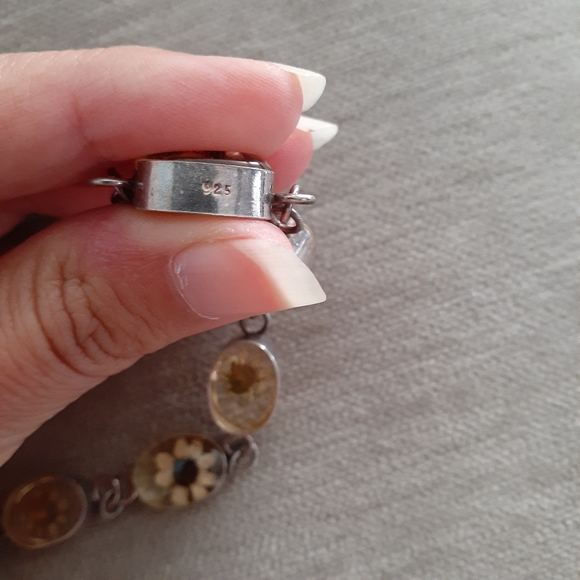 Floral flowers nature sterling silver genuine 925 bracelet - Picture 2 of 4